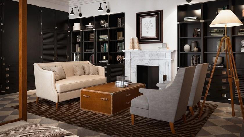 Caroti Кресло из ткани с подлокотниками Via montenapoleone 2034  - Вид №2