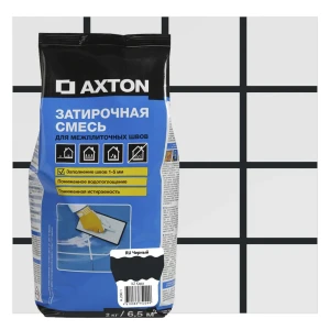 Цементная затирка Axton черная для плиточных швов 2 кг 89385288