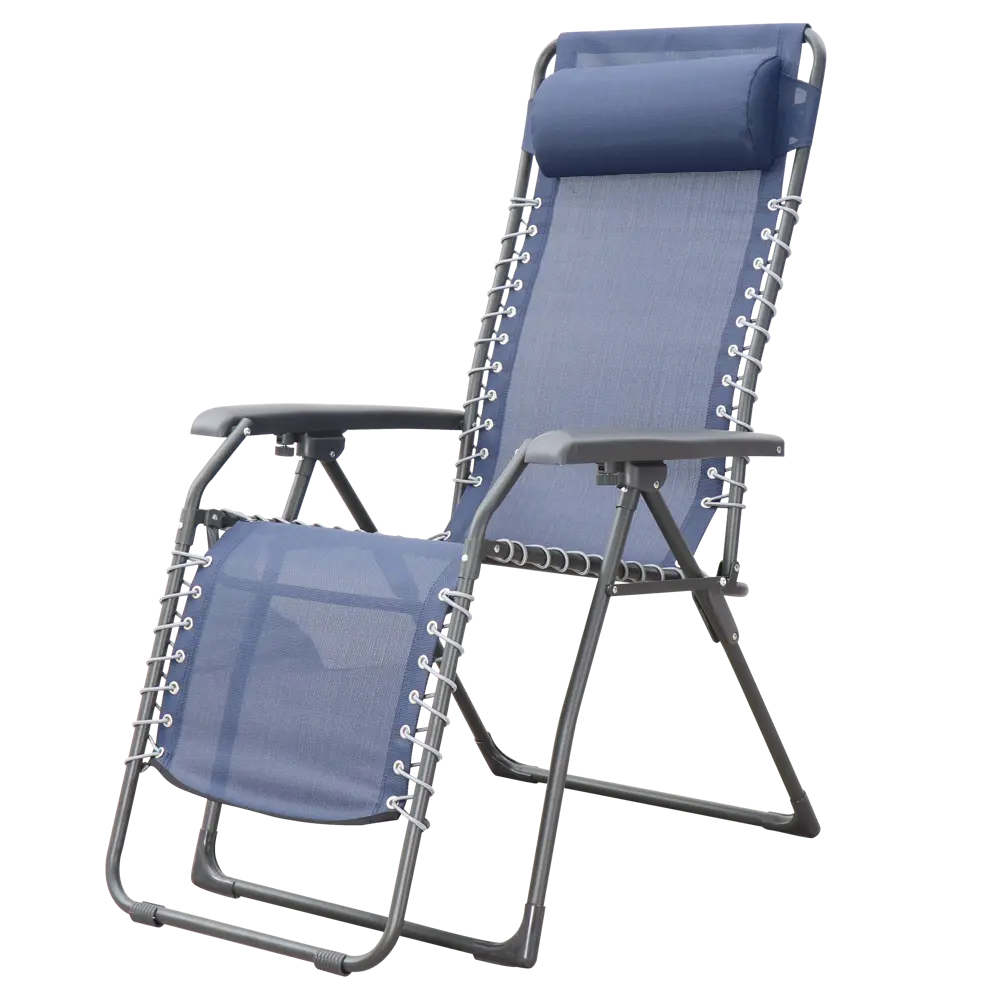 Шезлонг Multipo Zero с подушкой 65.5x116x91 см сталь/текстилен голубой Santreyd STLM-2182429