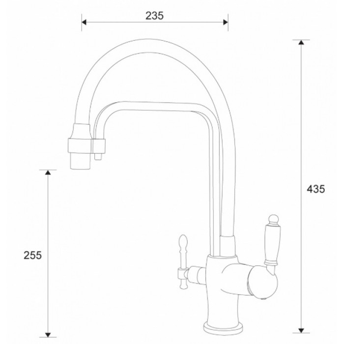 Zorg ZR 342-6 YF Смеситель для кухни Zorg 435х225 мм  - Вид №2