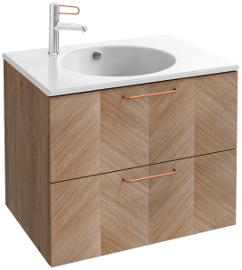 EB2521-R7-E10 Тумба под столешницу 70 см, 2 ящика, бронзовая ручка JACOB DELAFON ODÉON RIVE GAUCHE