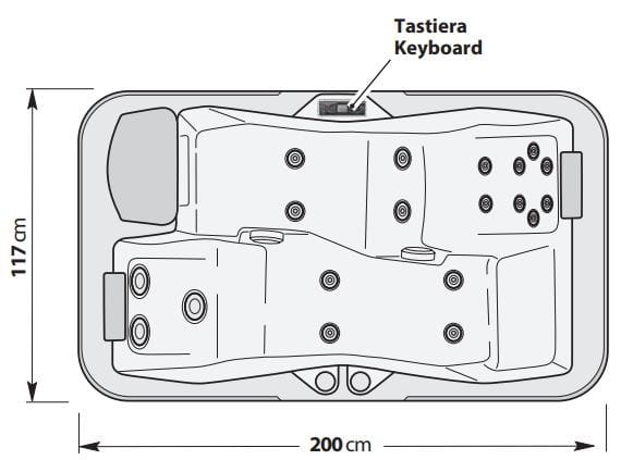 Мини-бассейн с гидромассажем на 2 места на открытом воздухе Kinedo A200 ARCH-00000012 - Вид №2