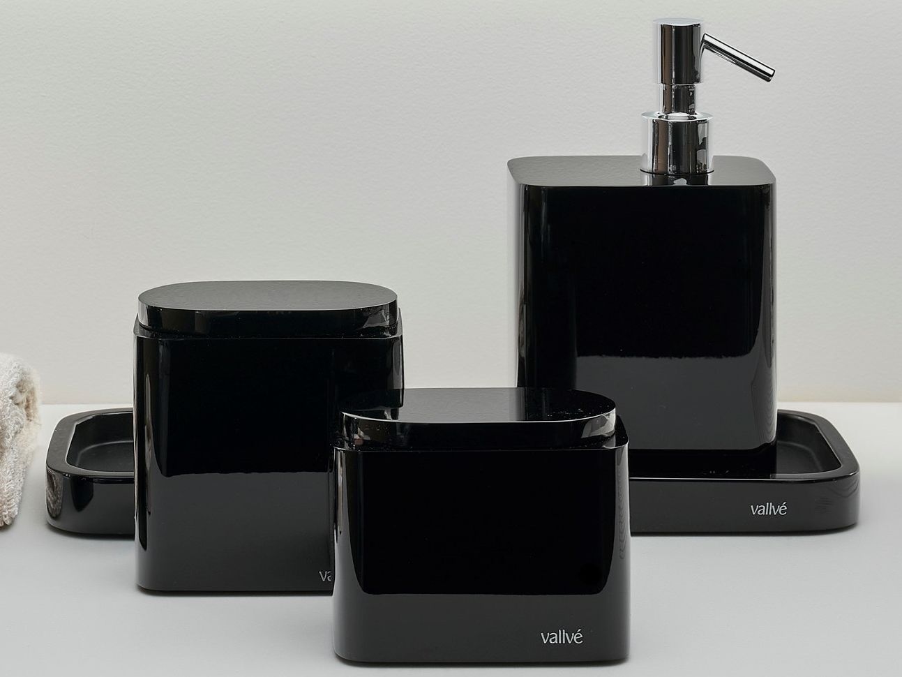 Держатель для хлопковых палочек из смолы с крышкой Vallvé набор ARCH-00033916 - Вид №5