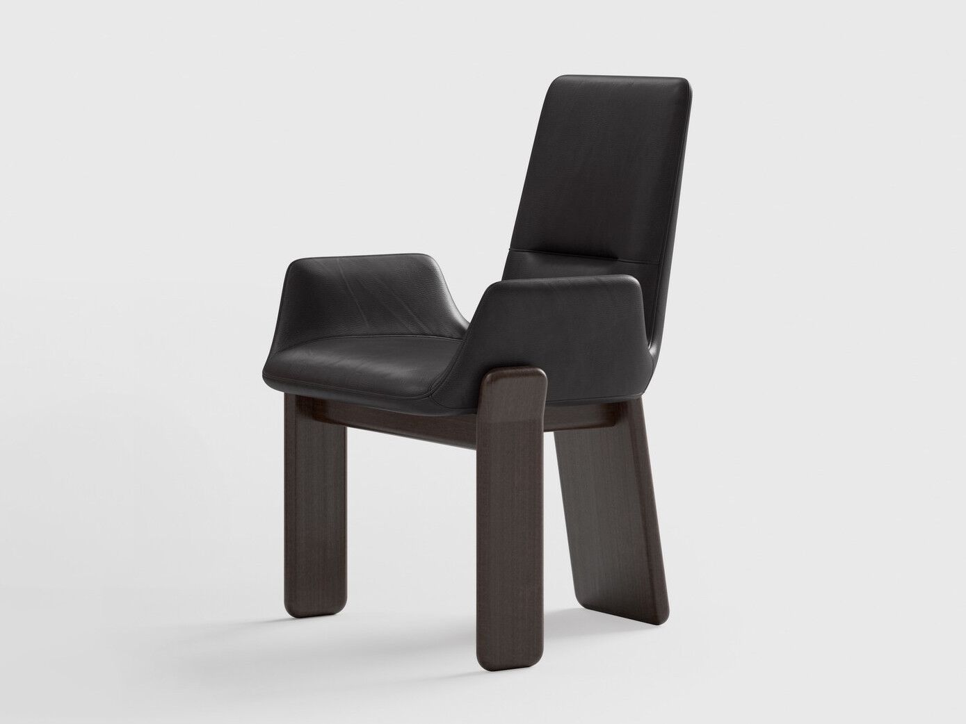 Кожаный мягкий стул с подлокотниками CPRN HOMOOD Shapes 2025 ARCH-00011676