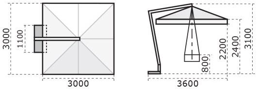 Scolaro Parasol Регулируемый зонтик с боковой стойкой Leonardo Leb - Вид №9