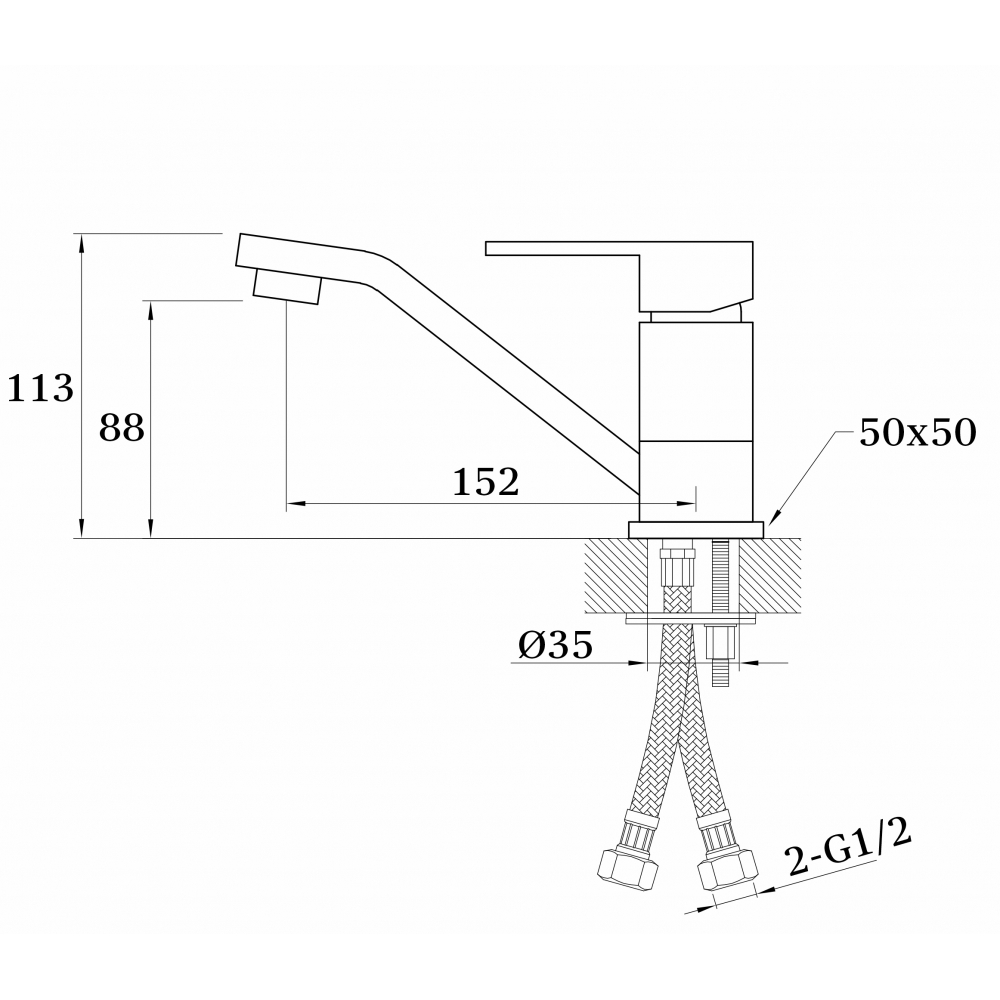 GZ 12011 Смеситель для раковины однорычажный Ganzer Хром Ganzer Германия 14054 - Вид №2