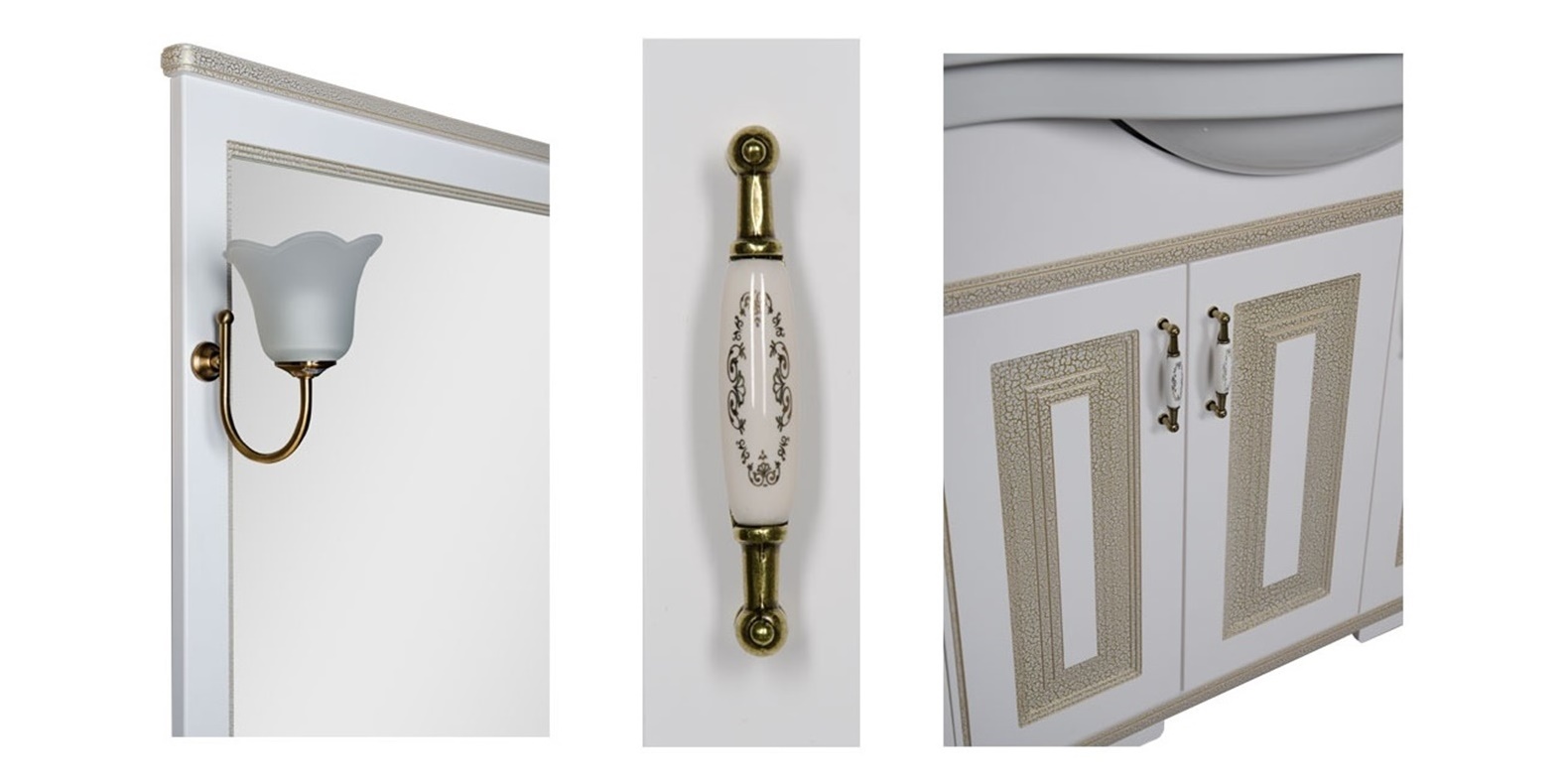 Комплект мебели Aquanet Валенса 110 белый краколет/золото 00182922 - Вид №6