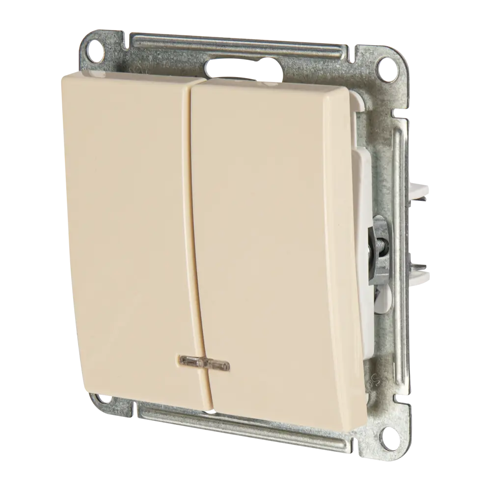 Выключатель SYSTEME ELECTRIC W59 двухклавишный с подсветкой для элегантного освещения 18799244 STLM-0012750 - Вид №1
