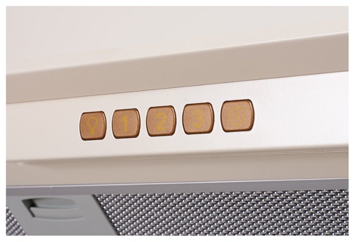 INLINEA 52 C Встраиваемая вытяжка, ширина 52 см, отвод/рециркуляция, 650 м3/час, электронное управление, 3 скорости, галогенное освещение 2х20 вт, анодированный алюминиевый жироулавливающий фильтр,таймер, угольный фильтр с6с (опция), 42-56 дб, цвет бежевы Santreyd  - Вид №2