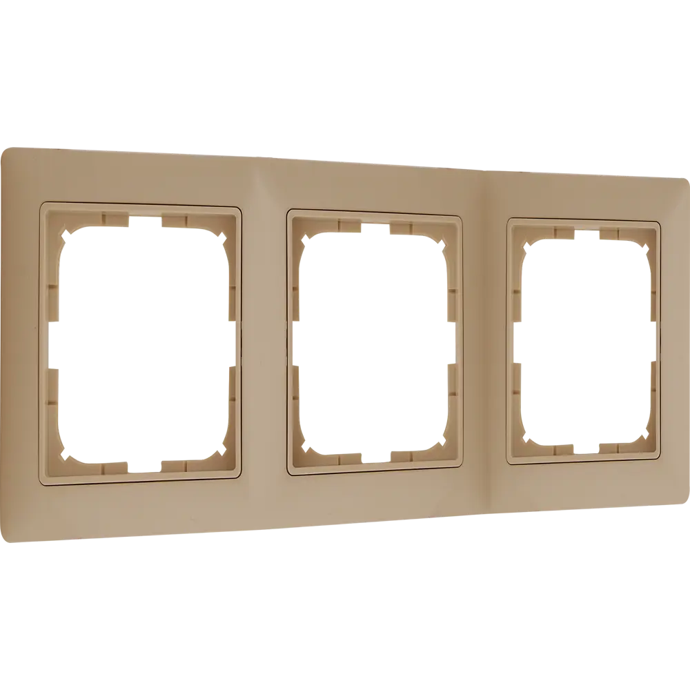 Рамка для розеток и выключателей ABB Basic55 3 поста, цвет бежевый Basic 55 STLM-2084161 - Вид №1