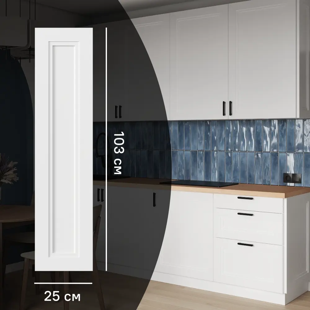 KONSENSA Фальшпанель Котлас белая для кухни в неоклассическом стиле 89387736 STLM-1571440