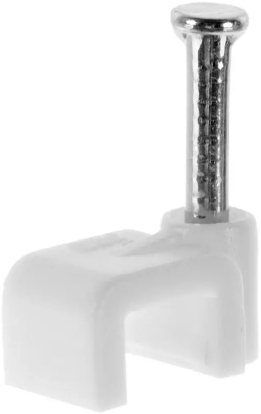 ЭКОПЛАСТ Скоба для электропроводки плоская 5мм с гвоздем, 50шт 18176573