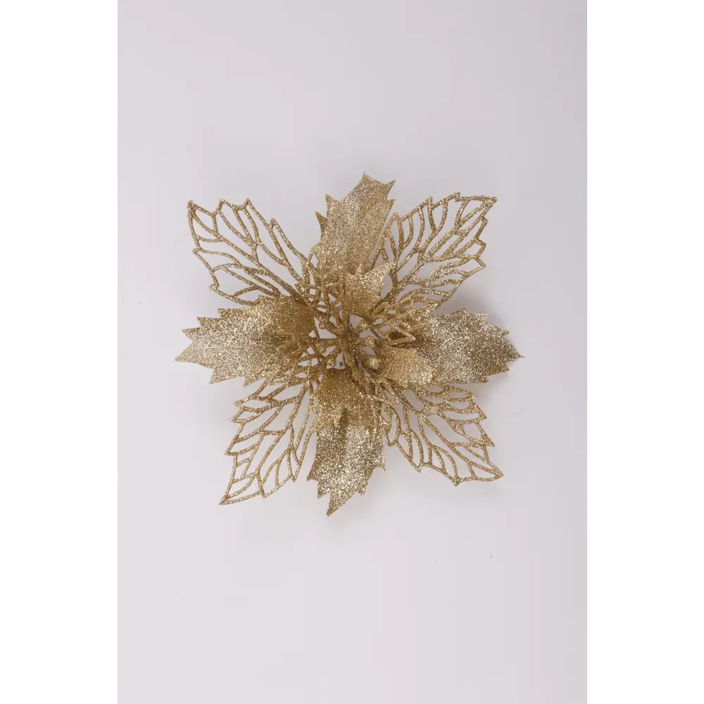 Елочная игрушка Цветок рождественский KREAFORTA 15x15 см шампань STLM-2118278