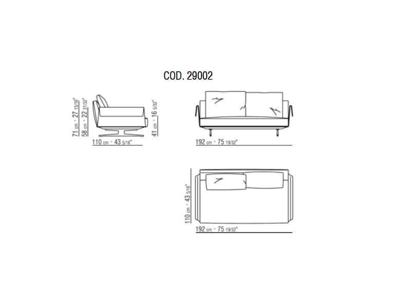 Диван из ткани и кожи Flexform Bretton ARCH-00067619 - Вид №3