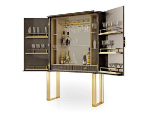 Деревянный барный шкаф