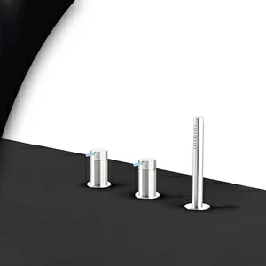 Смеситель для ванны глянцевая сталь с голубой ручкой Toki Radomonte TKI14LCIL27