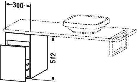 DS533005353 DuraStyle Шкафчик для консоли Каштан темный, декор Duravit - Вид №1