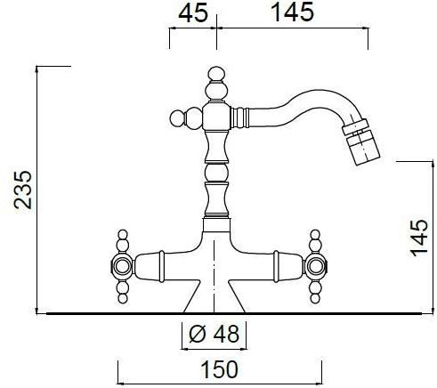 Rubinetteria Giulini Смеситель для биде с регулируемым изливом Parigi 7335 - Вид №1