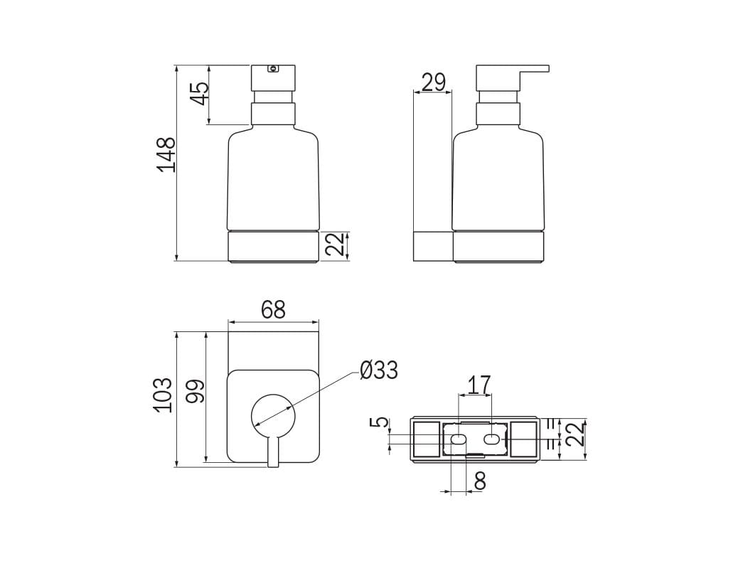 Настенный дозатор мыла INDA® ARCH-00037976 - Вид №2