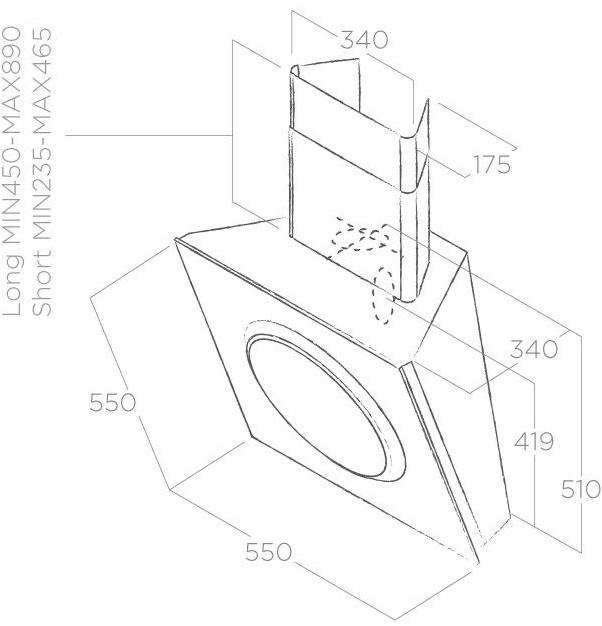 Elica Настенная стеклянная вытяжка Om sun-id-1462271 - Вид №2