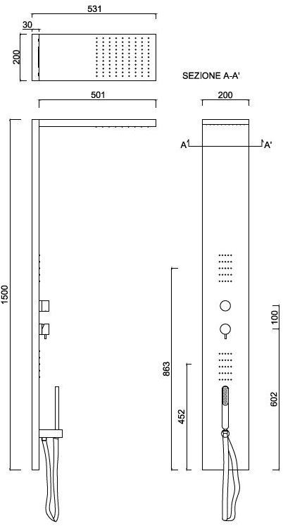 Rubinetteria Giulini Настенная душевая стойка с душевой лейкой Surf 1630 - Вид №1