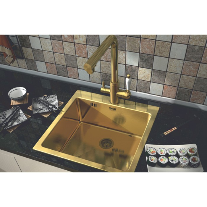 Zorg SZR-51 gold Мойка кухонная прямоугольная Zorg  - Вид №2