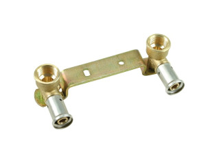 Контурный латунный кронштейн с двумя клеммами