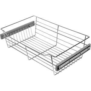 Корзина для шкафа с выдвижным механизмом Spaceo 56.8x30x15 см металл цвет серебро 13664949 STLM-2182671