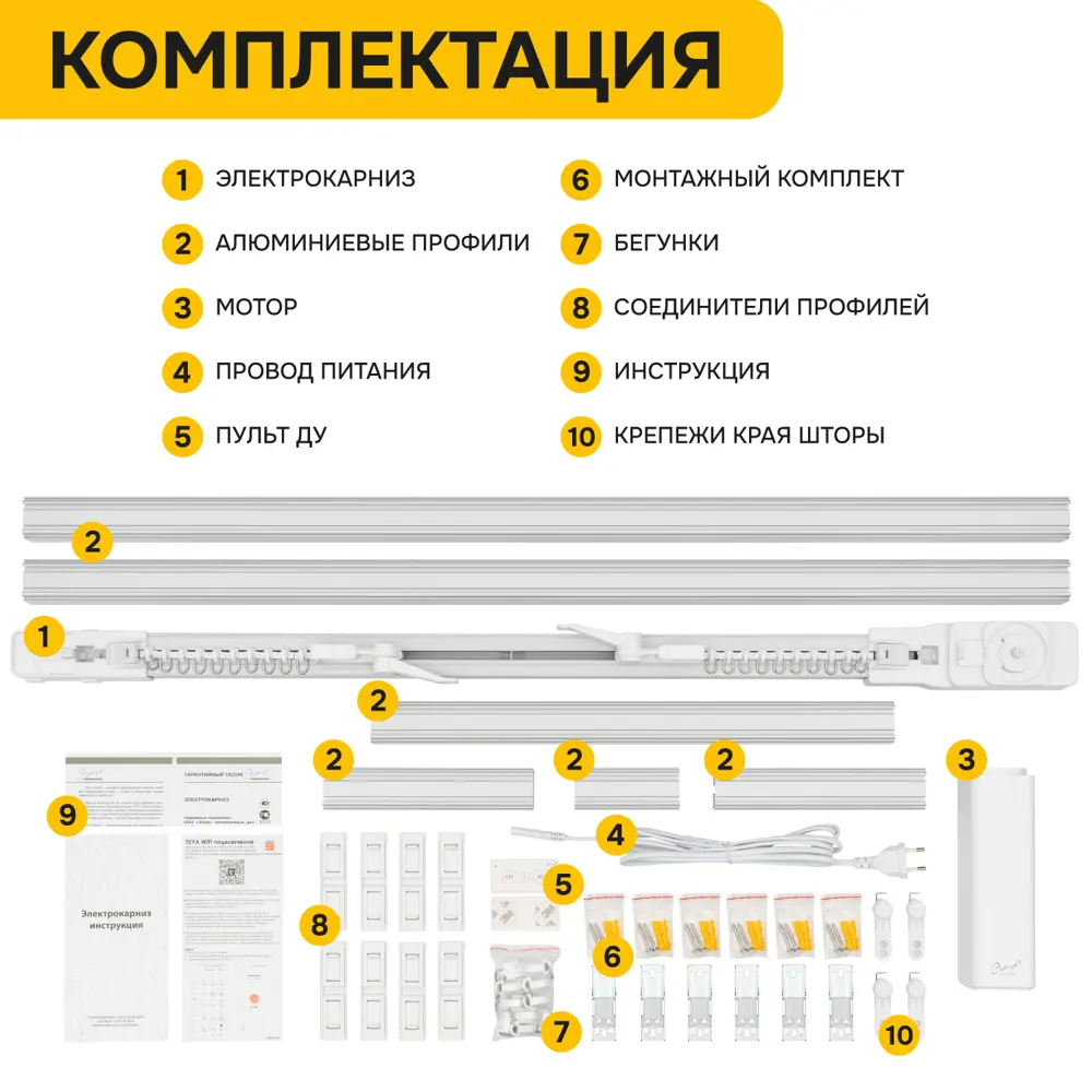 Электрокарниз умный для раздвижных штор Эскар Mage 400 см белый STLM-2118464 - Вид №3