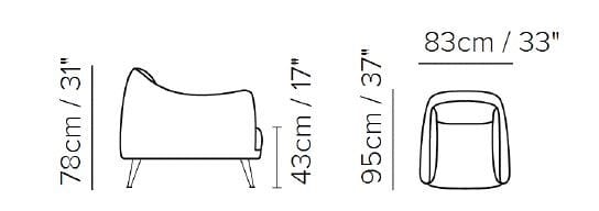 Кресло с подлокотниками Natuzzi Italia PLATEA ARCH-00131149 - Вид №3