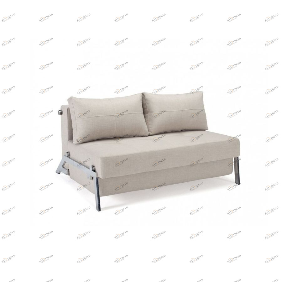 Диван Cubed 160 Deluxe с подушками и хромированными ножками, песочно-серый Innovation Living CUBED612