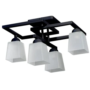 Люстра потолочная Олимпия 502 4 лампы 15 м² цвет черный/белый