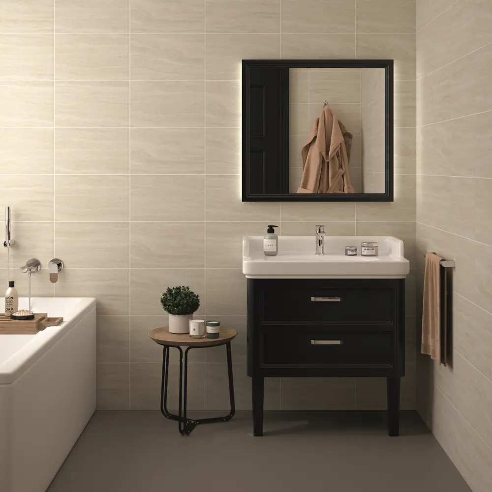 Плитка настенная Kerama Marazzi Эльба 25x40 см 1.1 м² цвет бежевый матовый STLM-2009488 - Вид №2