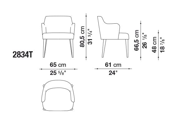 Мягкий стул с подлокотниками Maxalto ARCH-00126189 - Вид №8
