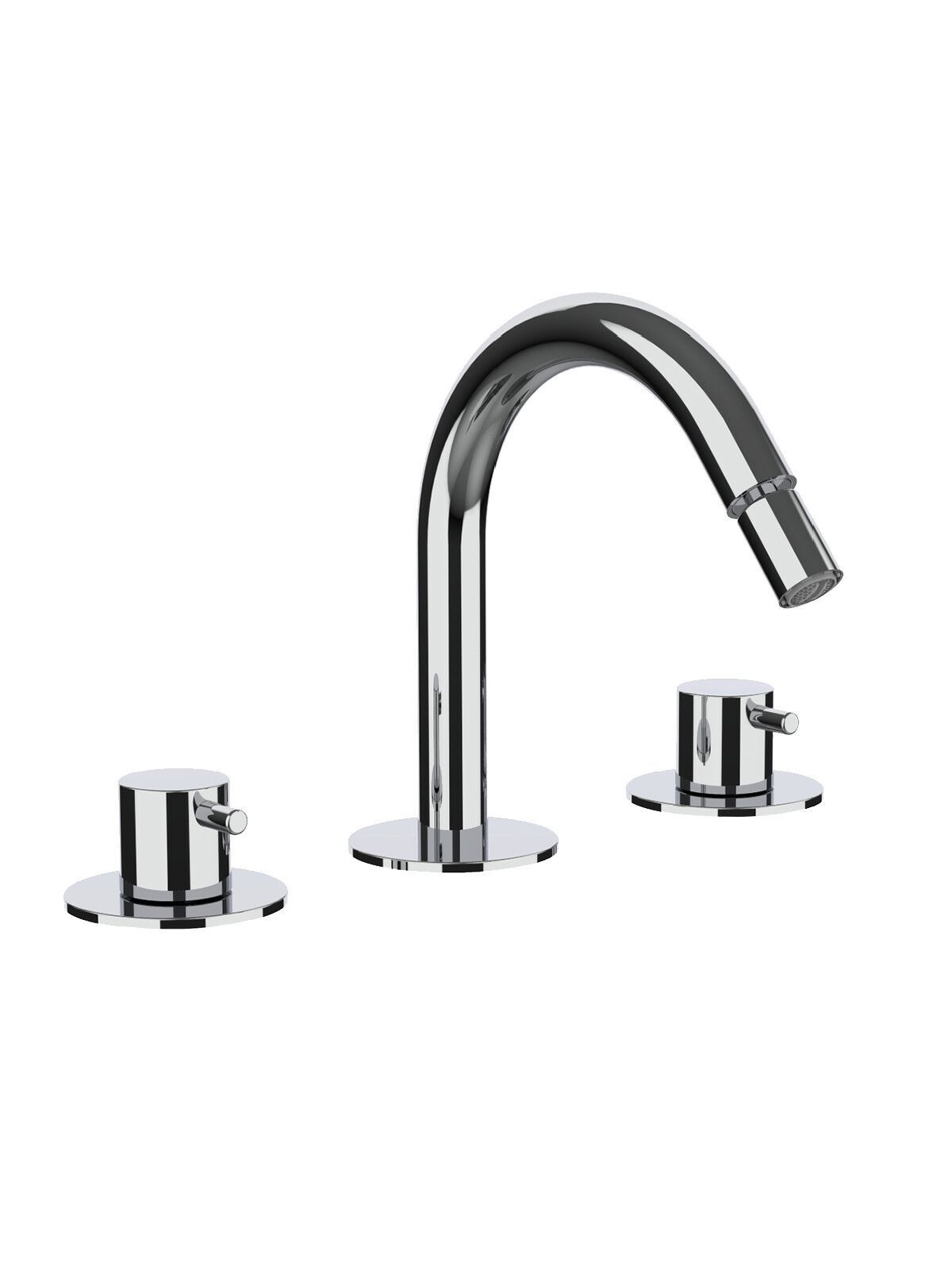 Смеситель для биде с 3 отверстиями для пола с отдельными розетками Rubinetterie Frattini Pepe XL ARCH-00131328 - Вид №11