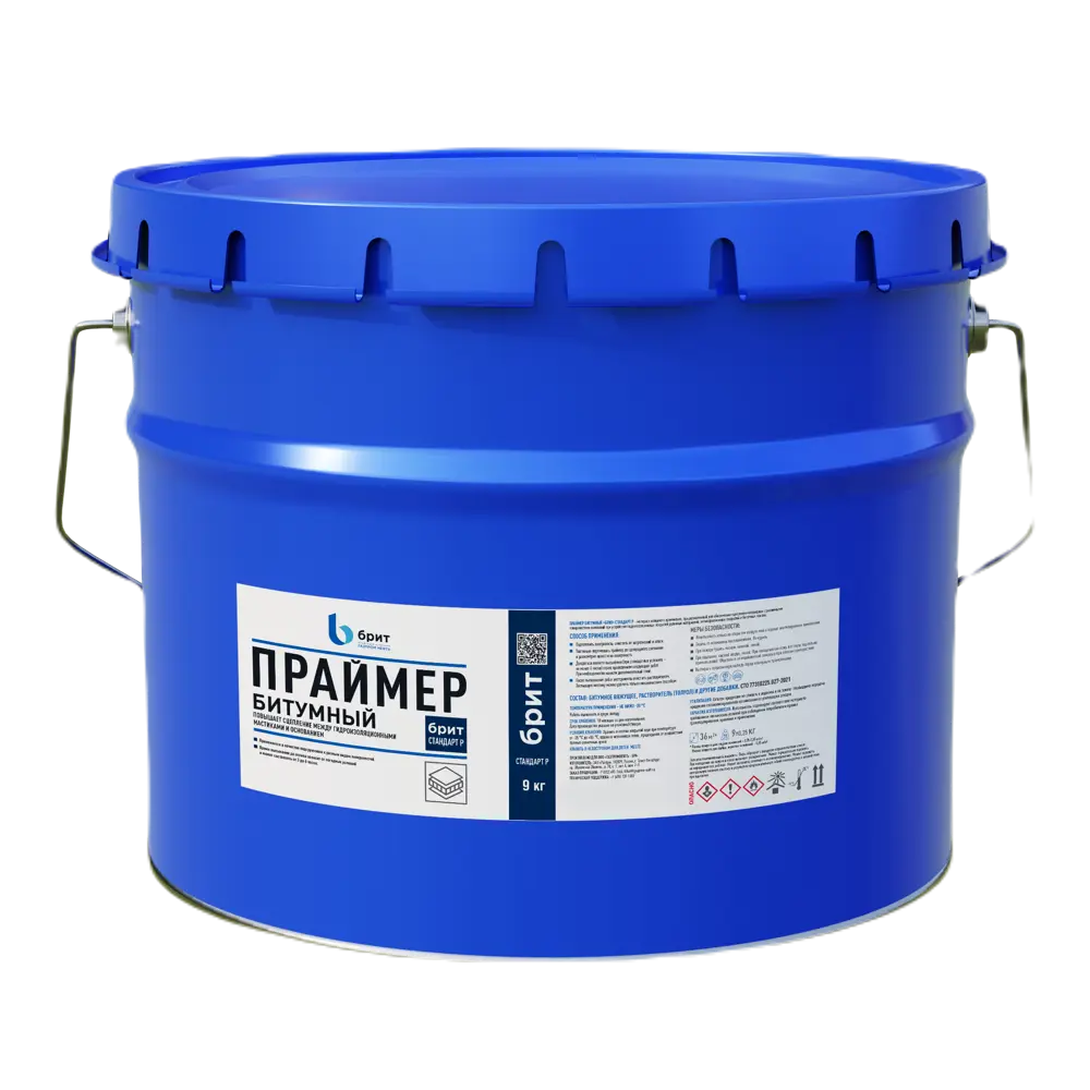 Битумный праймер БРИТ Стандарт для гидроизоляции 9 кг 84300198 STLM-1580271