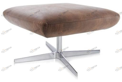 ALMA DESIGN Кожаный пуф с алюминиевым вращающимся основанием X pouf sun-id-1467136