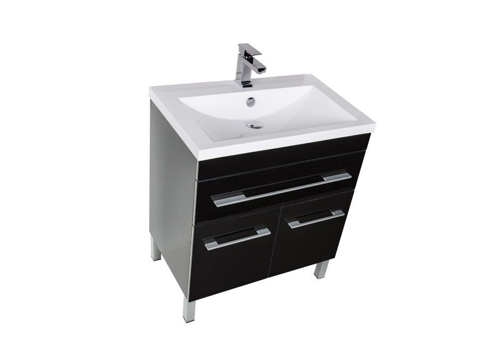 Тумба под раковину Aquanet Верона 75 черный (напольная 1 ящик 2 дверцы) sun-id-275339 - Вид №1