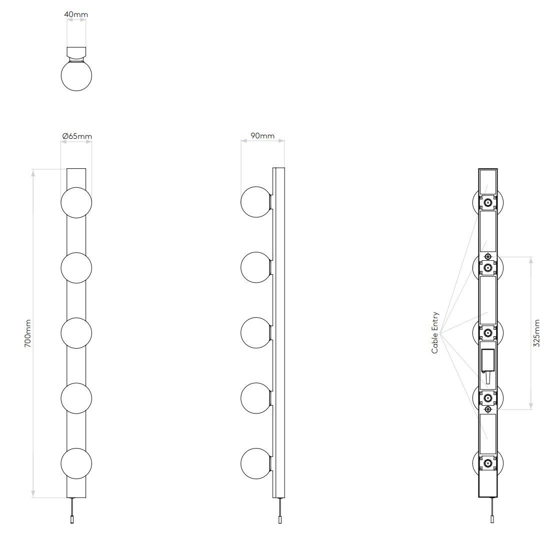 Стальной светодиодный настенный светильник Astro Lighting CABARET 5 ARCH-00059560 - Вид №6