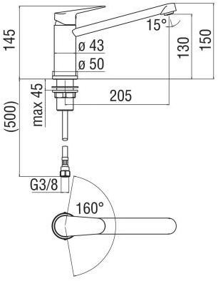 Nobili Rubinetterie Смеситель для кухни на столешнице Blues Bs101113/1cr - Вид №1