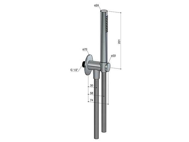 Латунный ручной душ с гибким Hotbath Ace ARCH-00069390 - Вид №1