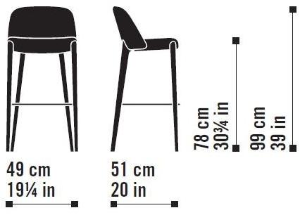 Very Wood Табурет высокий, обитый тканью, с подставкой для ног Bellevue sun-id-1415656 - Вид №5