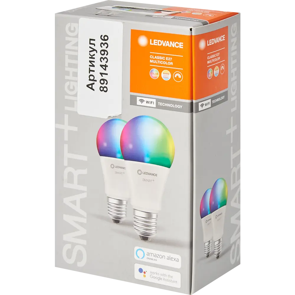 Набор умных ламп светодиодных Wi-Fi Osram Smart Plus E27 220-240 В 9 Вт груша матовая 806 лм изменение цвета RGB LEDVANCE STLM-2106219 - Вид №8