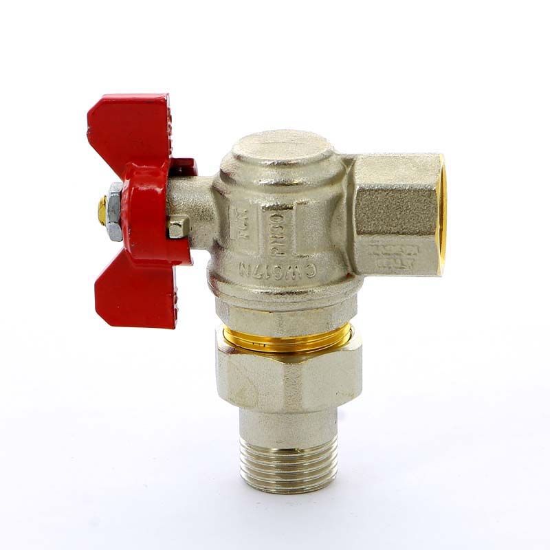 Кран шаровой НВ с разъемным соединением для коллектора бабочка TIEMME угловой 1/2" 2120008 - Вид №3