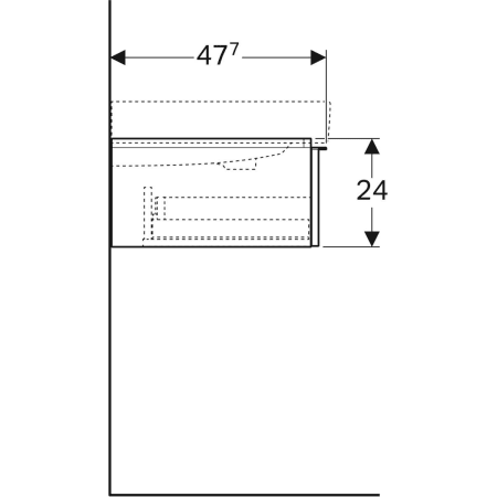 840320000 Шкафчик для двух раковин Geberit iCon, с двумя выдвижными ящиками и полкой Geberit  - Вид №4