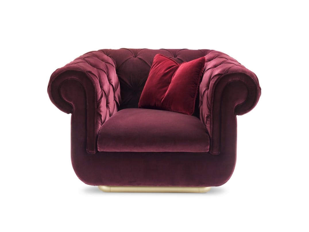 Бархатное кресло с подлокотниками GHIDINI1961 ARCH-00103100