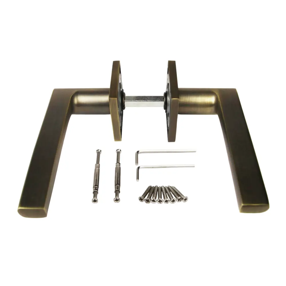 Дверная ручка на розетке KREAFORTA Паудер без запирания цвет бронза STLM-2012203 - Вид №2