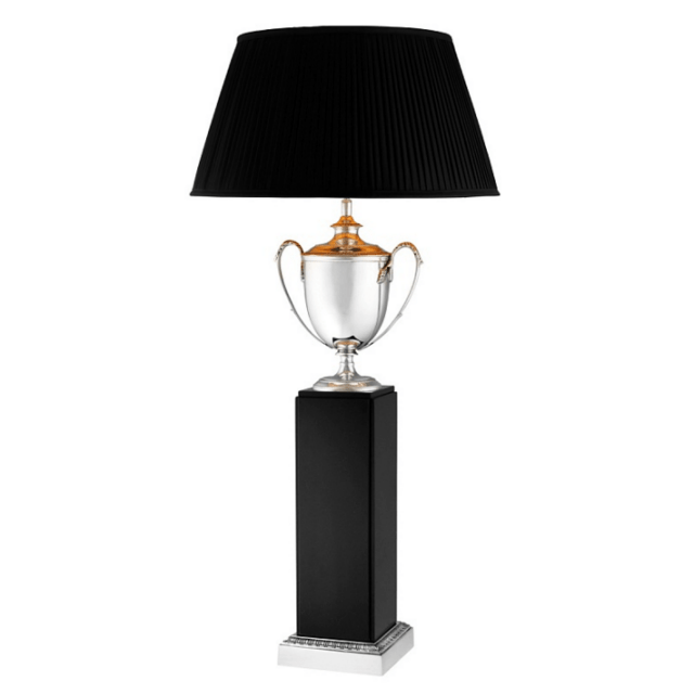 Настольная лампа Dominicus от Eichholtz черная 109573 EICHHOLTZ ИНТЕРЬЕРНЫЕ 061915 Прозрачный;хром;черный  - Вид №1