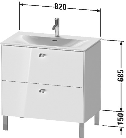 BR451209191 Brioso Тумбочка напольная Серо-коричневый декор Duravit - Вид №1