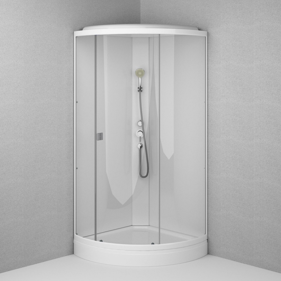 W88C-301-090WT кабина душевая 90х90 стекло прозрачное профиль белый AM.PM X-Joy  - Вид №1